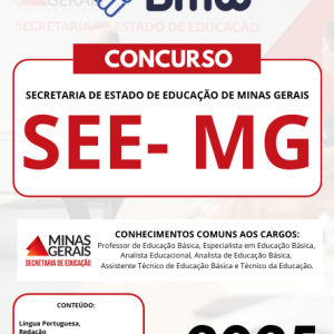 Apostila Secretaria de Educação de Minas Gerais 2025 - SEE MG